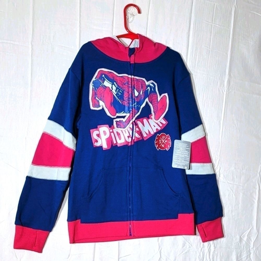 Disney Marvel Spiderman Kids jacket 9/10 pink/blue